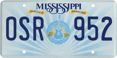 MS license plate OSR952