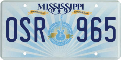 MS license plate OSR965