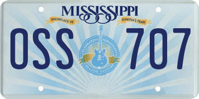 MS license plate OSS707