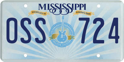MS license plate OSS724