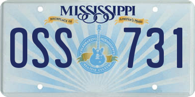 MS license plate OSS731