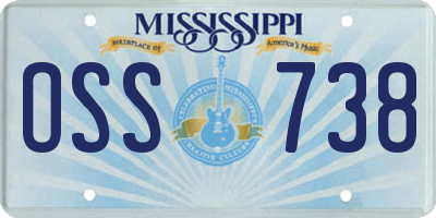 MS license plate OSS738