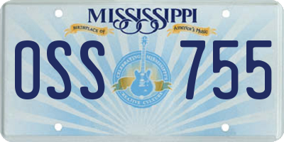 MS license plate OSS755