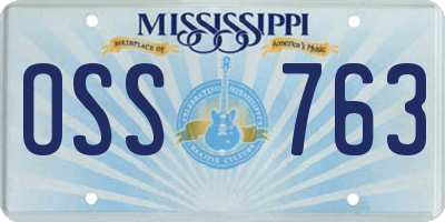 MS license plate OSS763