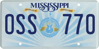 MS license plate OSS770