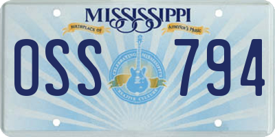 MS license plate OSS794