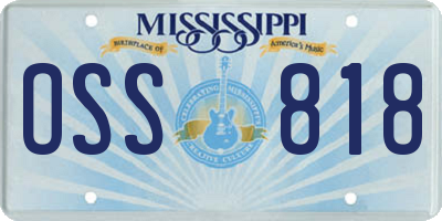 MS license plate OSS818