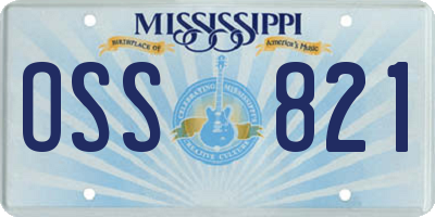 MS license plate OSS821