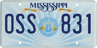 MS license plate OSS831