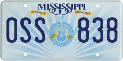MS license plate OSS838