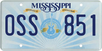 MS license plate OSS851