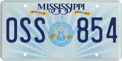 MS license plate OSS854