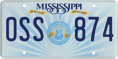 MS license plate OSS874