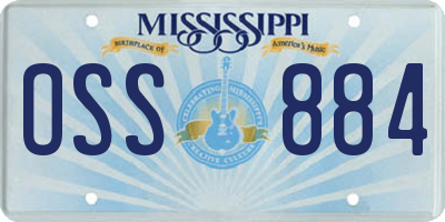 MS license plate OSS884