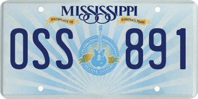 MS license plate OSS891