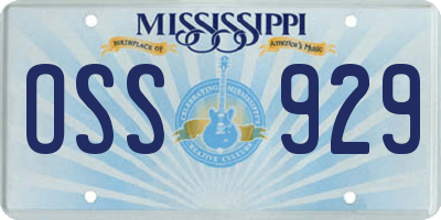 MS license plate OSS929
