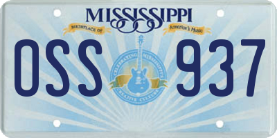MS license plate OSS937