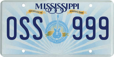 MS license plate OSS999