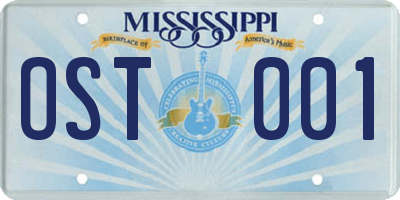 MS license plate OST001