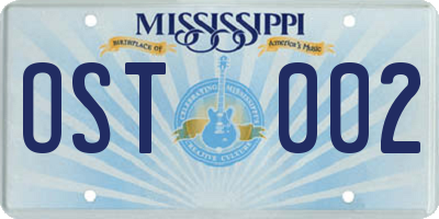 MS license plate OST002