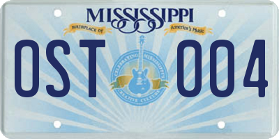 MS license plate OST004