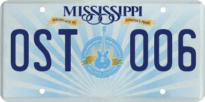 MS license plate OST006