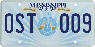 MS license plate OST009