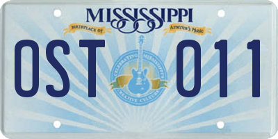 MS license plate OST011
