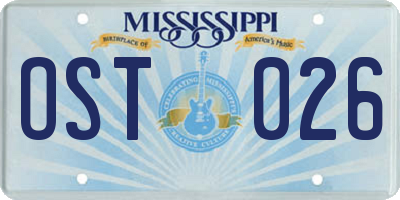 MS license plate OST026