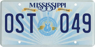 MS license plate OST049