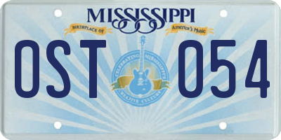 MS license plate OST054