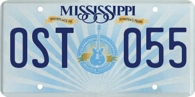 MS license plate OST055