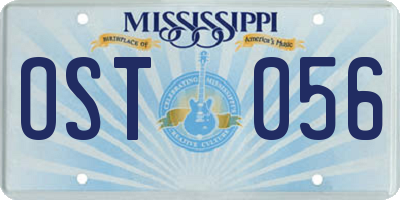 MS license plate OST056