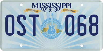 MS license plate OST068