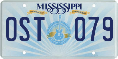 MS license plate OST079