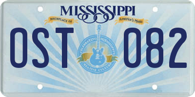 MS license plate OST082