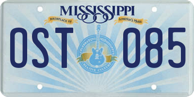 MS license plate OST085