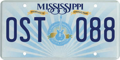 MS license plate OST088