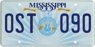 MS license plate OST090
