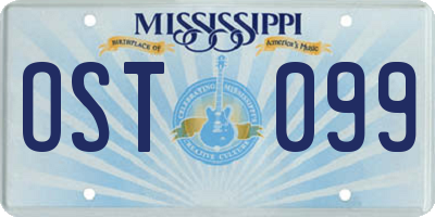 MS license plate OST099