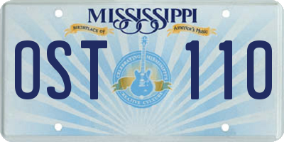 MS license plate OST110