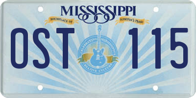 MS license plate OST115