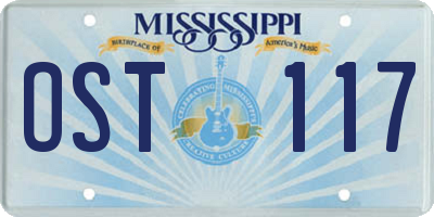 MS license plate OST117
