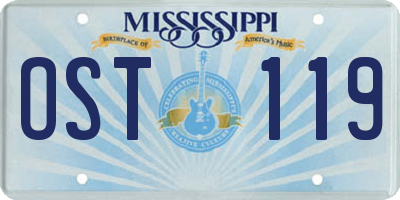MS license plate OST119