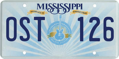 MS license plate OST126