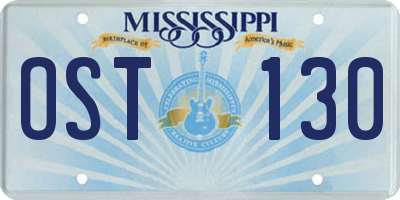 MS license plate OST130