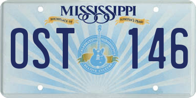 MS license plate OST146