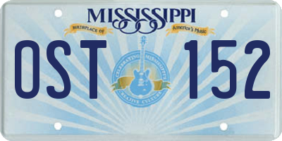 MS license plate OST152