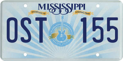 MS license plate OST155