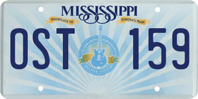 MS license plate OST159